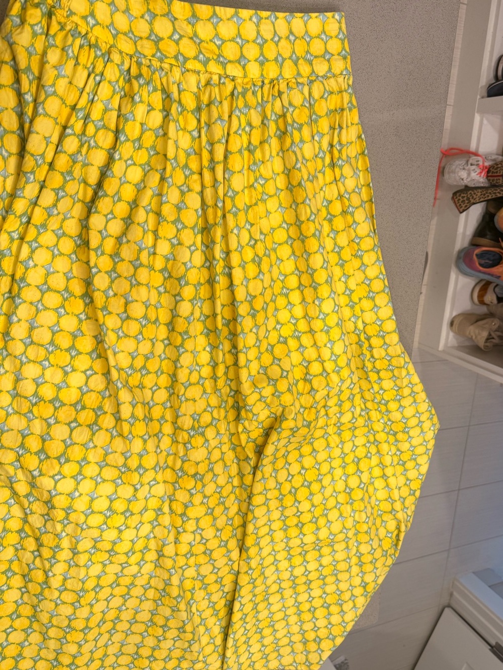 Sundance Yellow Polka-Dot A-Line Skirt